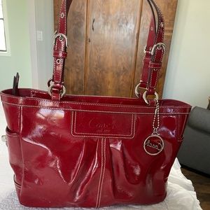 Authentic Coach purse in red patent leather